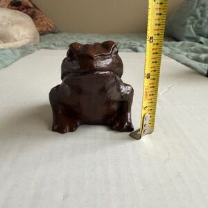 Vintage Red Mill Manufacturing handcrafted wooden frog figurine